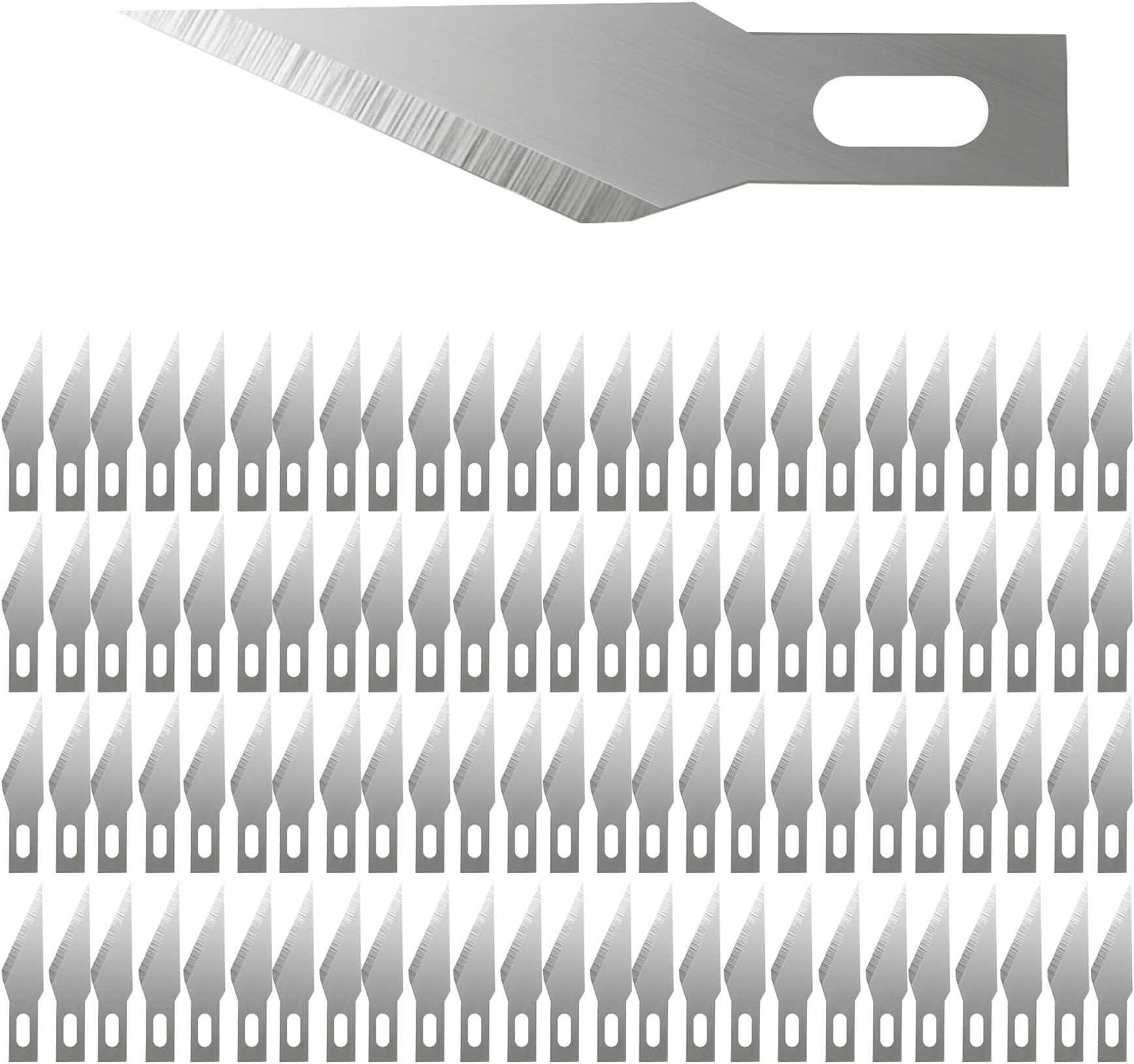 ISHEY 100-Piece Utility Knife Blades, Utility Knife Replacement Blades, Perfect for Scrapbooking, Cutting Fabric, Stencils, Wood Carving, Model Projects (100)