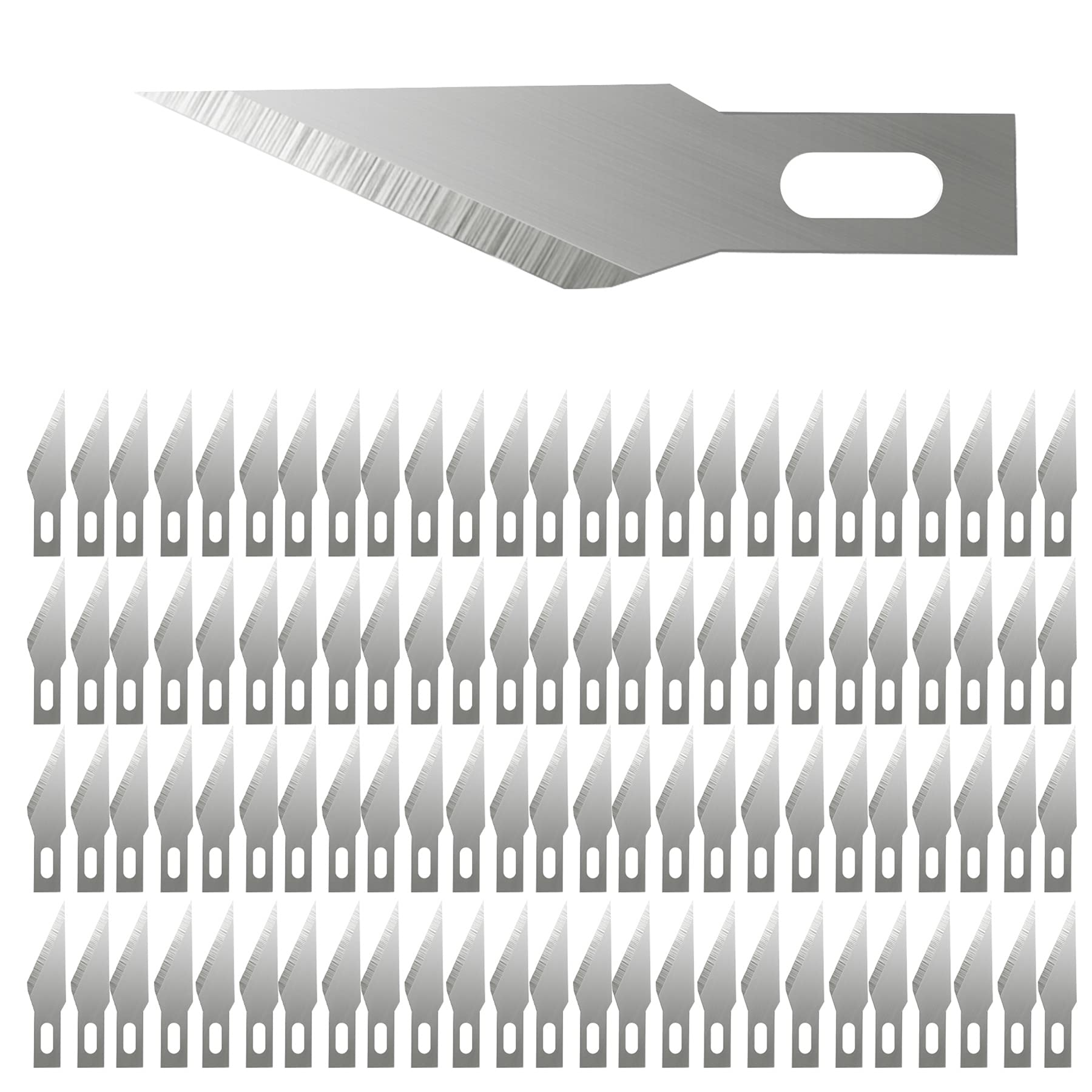 ISHEY 100-Piece Utility Knife Blades, Utility Knife Replacement Blades, Perfect for Scrapbooking, Cutting Fabric, Stencils, Wood Carving, Model Projects (100)