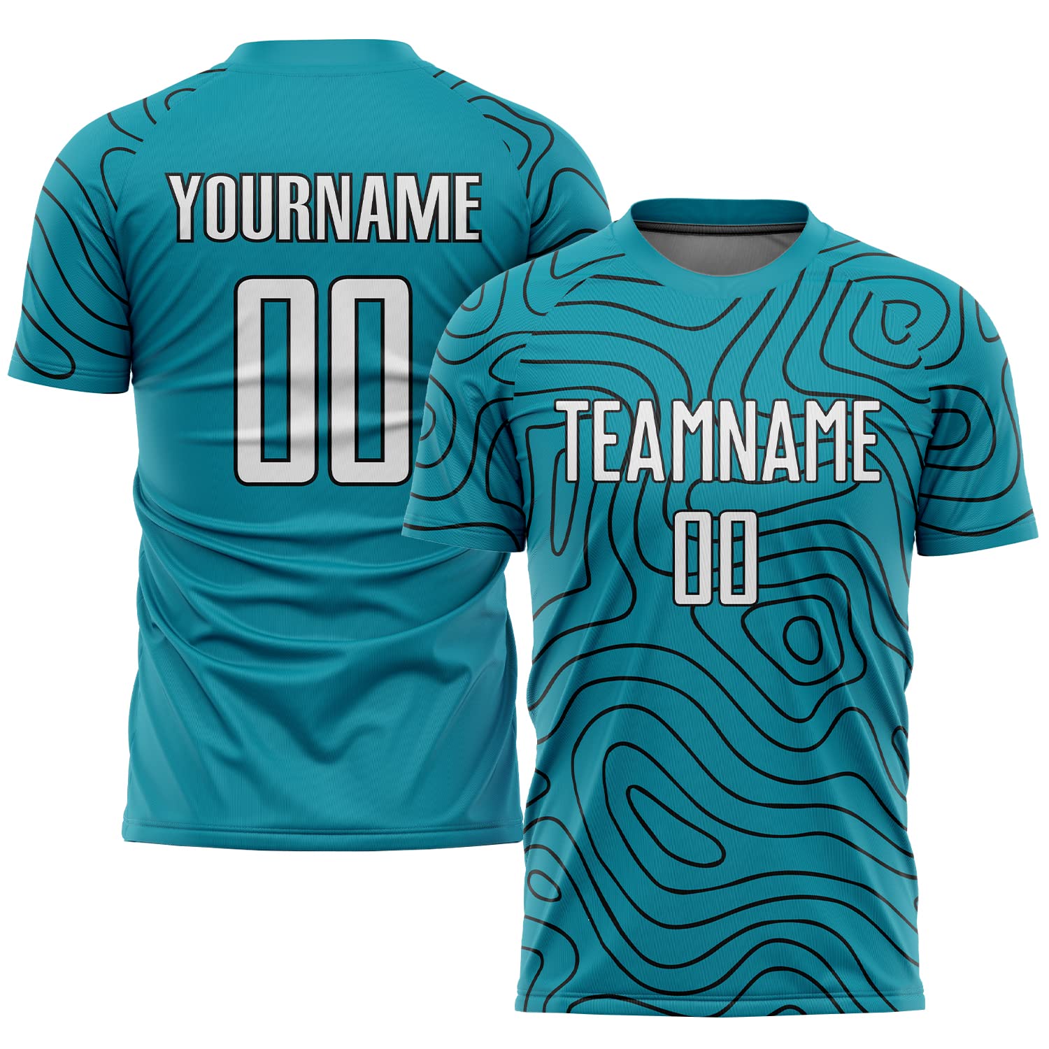 Customized Unisex and Ladies Jersey Personalized with Your Name and Team Number Soccer Jersey Set Teal