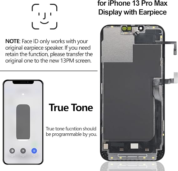iPhone 13 Pro Max 画面交換キット イヤーピース スピーカー 近接センサー フレックス ケーブル LCD ディスプレイ 3D タッチ デジタイザー フレーム フルアセンブリ A2643 A2641 A2644 A2645 A2484 6.7インチ