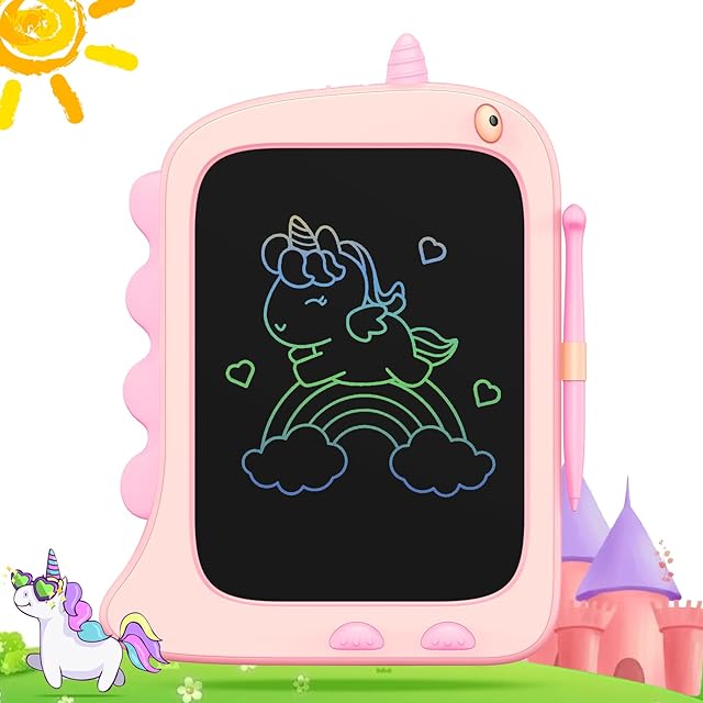 ORSEN Girls Toys for 2 3 4 5 6 Year Old Girls Boys, LCD Writng Tablet Unicorn Doodle Board, Unicorn Gifts for Girls 8.5inch Drawing Pad for Kids, Birthday Unicorn Toys Gifts for Girls (Pink)
