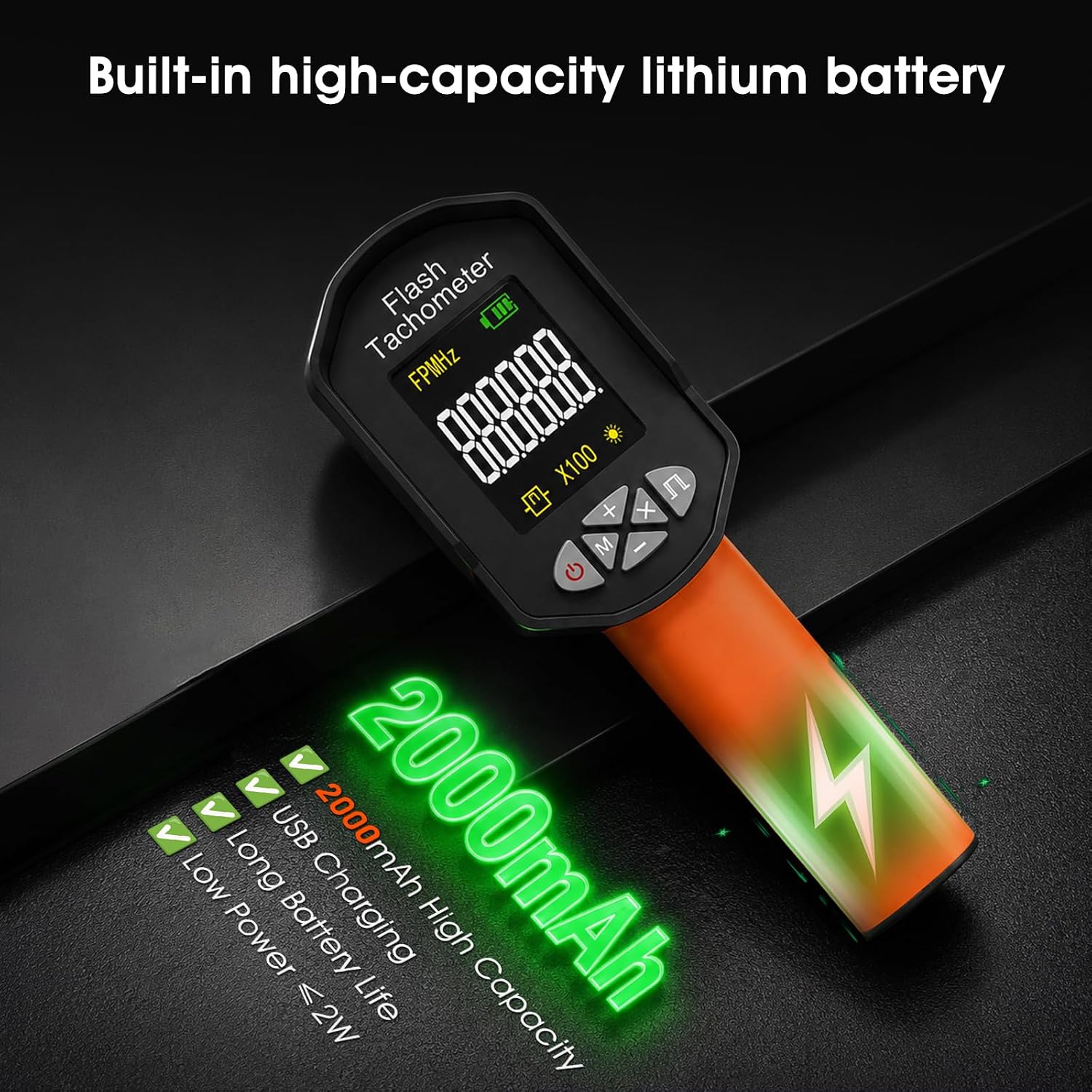 Digital Stroboscope Tachometer 100000 RPM LED Strobe Light Flash Tester