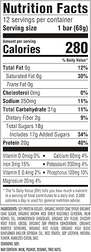 Miniatura 6 de 12 barras de proteínas Clif Bar, 2.4 onzas por barra, CL-60142, 12 unidades, Chocolate, 12, 12