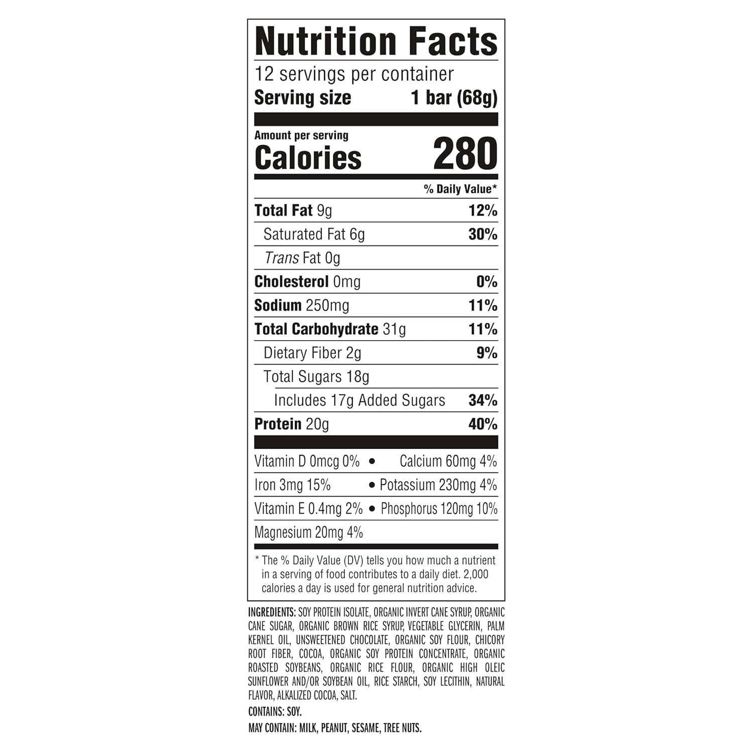 Clif Builders Protein Bars - Chocolate Flavor - 20g Plant Based Protein - Gluten Free - Non-GMO - Low Glycemic - No Artificial Sweeteners - 2.4 oz. (12 Pack)