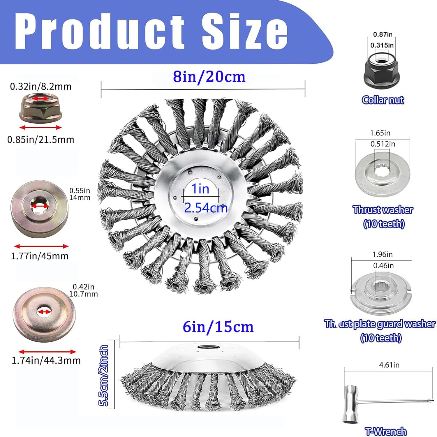 OFCOX 6"+ 8"Indestructible Steel Wire Grass Trimmer Head,Weed Wacker Blade Eater, Weed Wacker Head Attachments,Weeding Disc Blade,Compatible with Stihl, Husqvarna,String Trimmers, Gardening Lawnmower