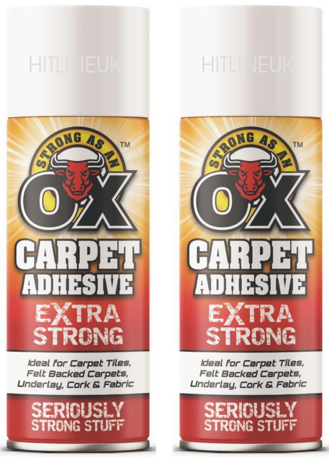 2 x 500ml Multi-Purpose Adhesive Spray – Heavy Duty Glue for Craft, Carpet, Foam, Fabric, Wood, Metal – Adjustable Nozzle – HitlineUK