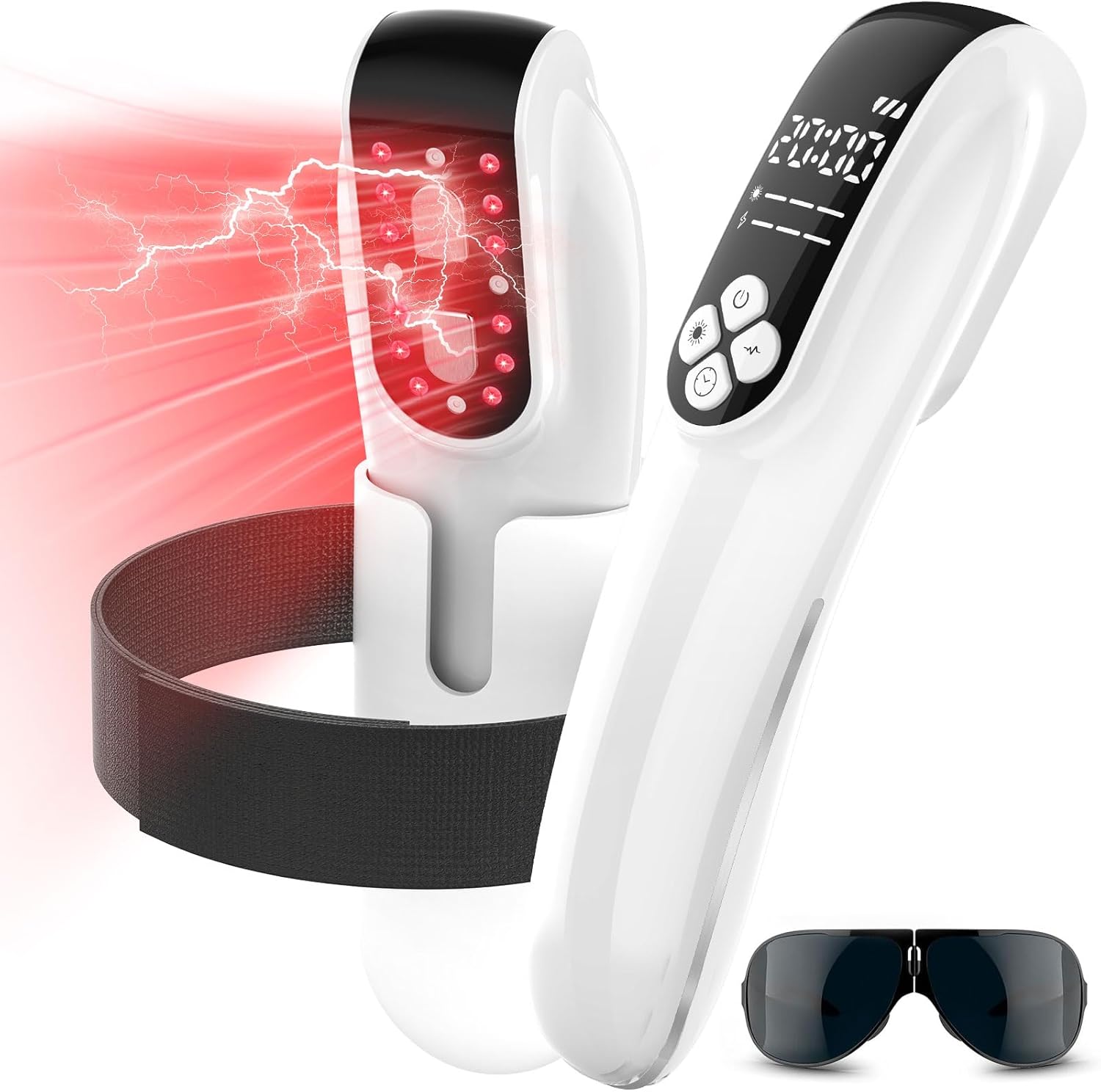 Upgrade Cold Laser Therapy Device, 2-in-1 Laser Therapy Device (4x808nm  12X650nm), Red&Infrared Light Therapy for Deep Tissue, Joint and Muscle Care Fast Recovery-White