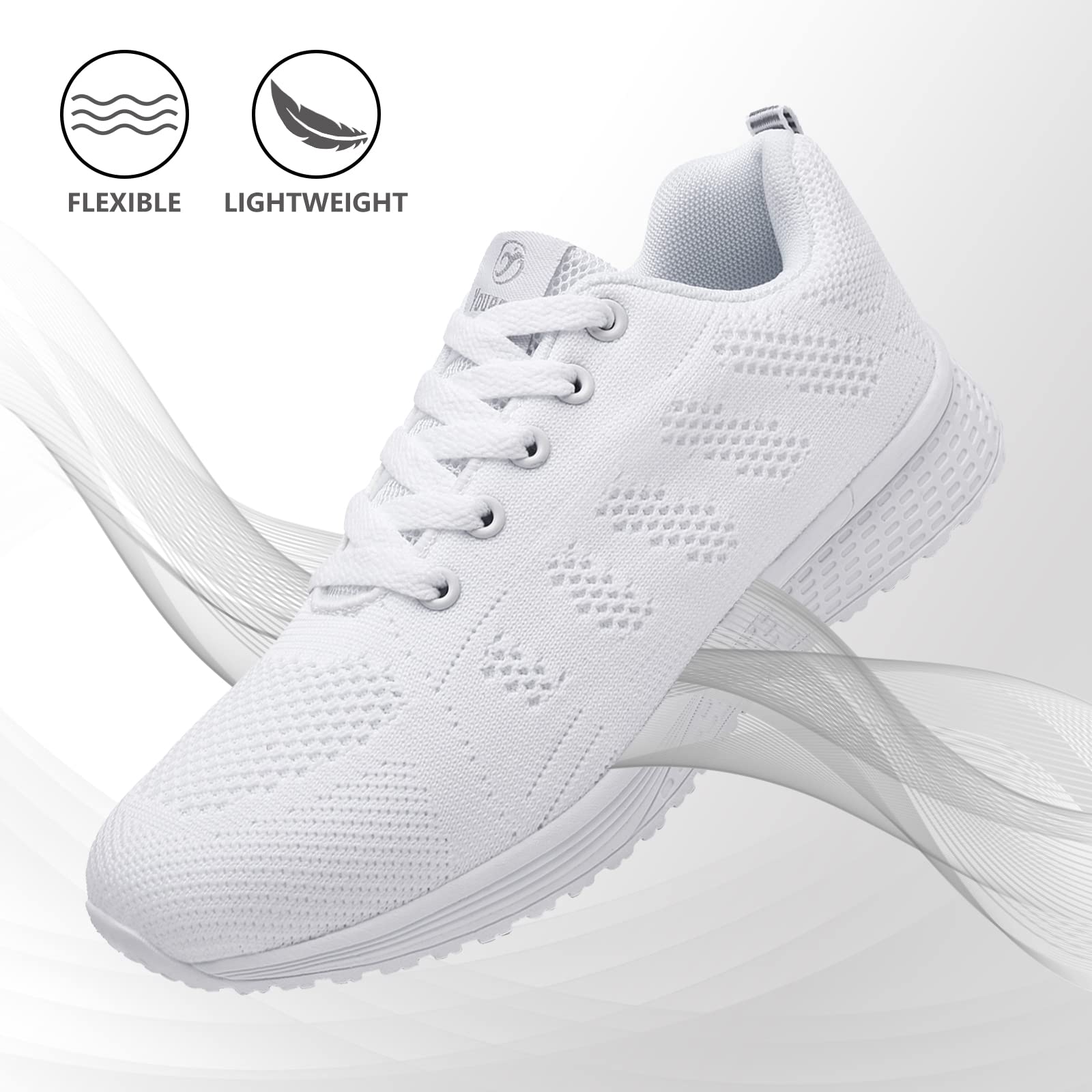 Zapatillas de Deporte para Mujer Zapatillas Deportivas para Correr Zapatos con Cordones para Caminar Zapatillas Transpirables para Correr al Aire Libre para Correr