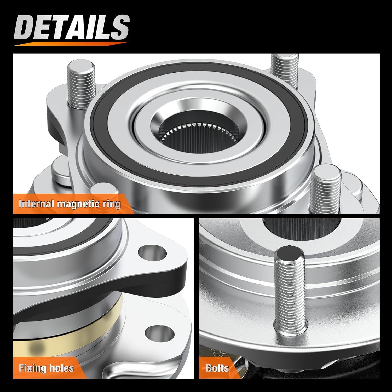 Nilight Front Wheel Bearing and Hub Assembly for Toyota 4Runner 2003-2018, FJ Cruiser 2007-2014, Lexus GX460 2010-2018, GX470 2003-2009, 4WD w/6 Lugs-950-001 2Pack