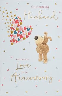 Boofle Husband Anniversary Card With Envelope - Cute Design
