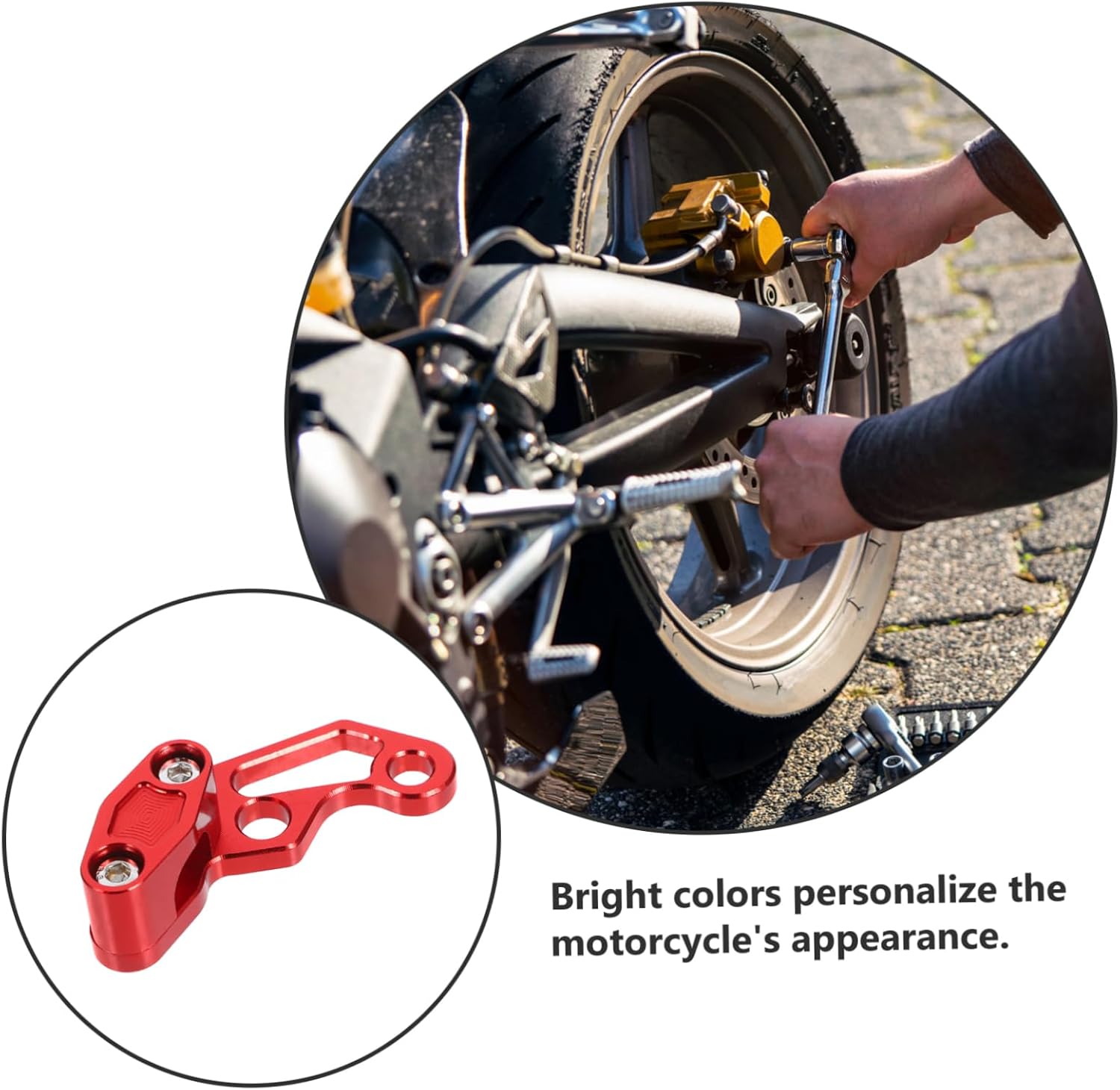 Motorcycle Brake Line Clamp 6.3mm 7.5mm Red Aluminum Alloy