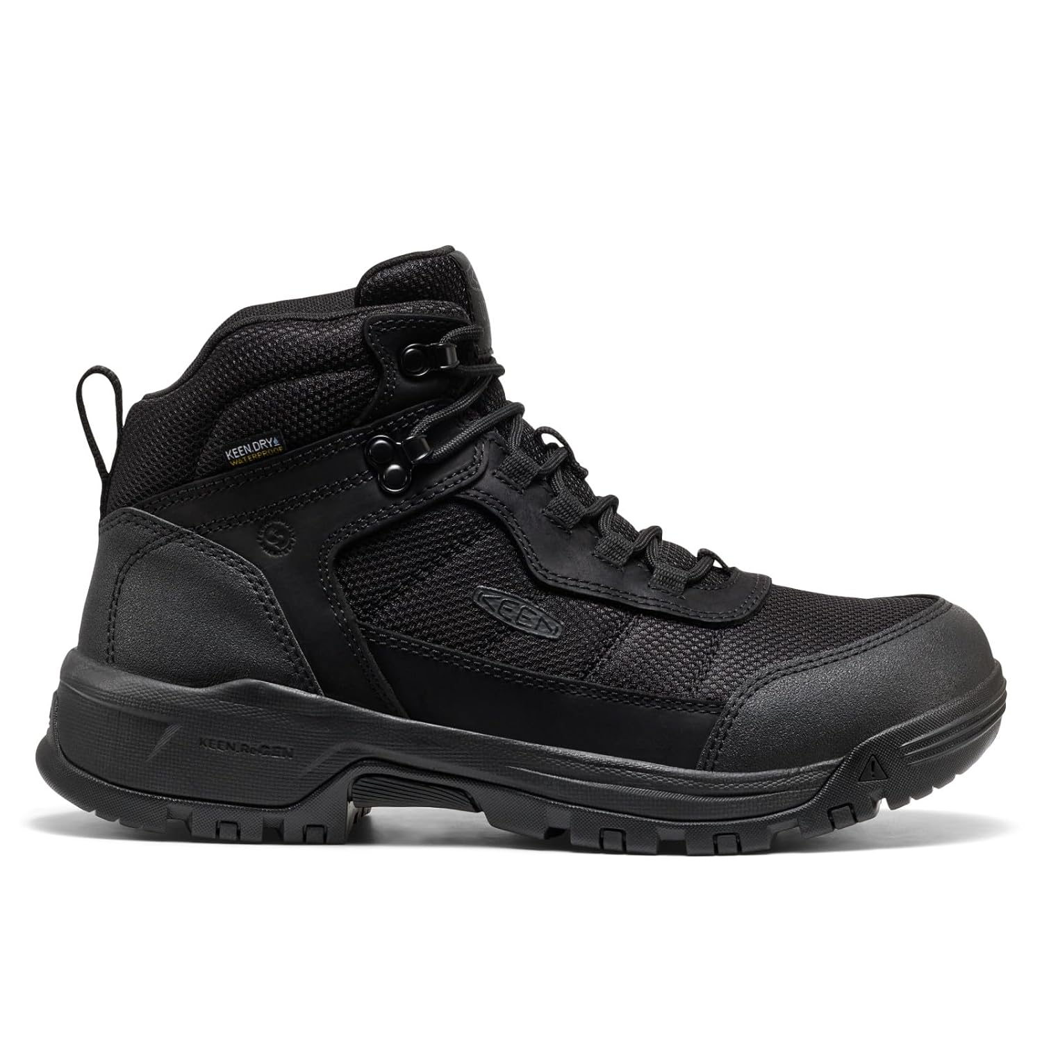 KEEN Utility Men's Skokie Hiker Style Mid Height Soft Toe 90 Degree Waterproof Work Boots, Black/Black, 7 D - Image 2