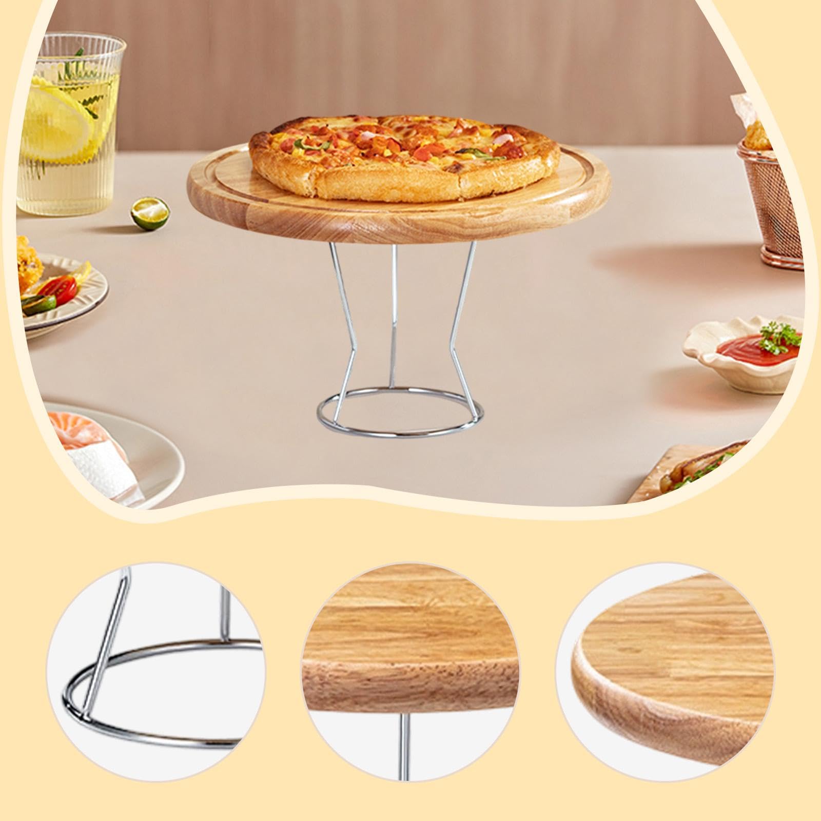 Soporte para Bandeja de Pizza, Bandeja para Pizza, Plato para Servir, Expositor de Mesa para Dulces, Embutidos, Aperitivos, Galletas Y Queso, 10 Inch