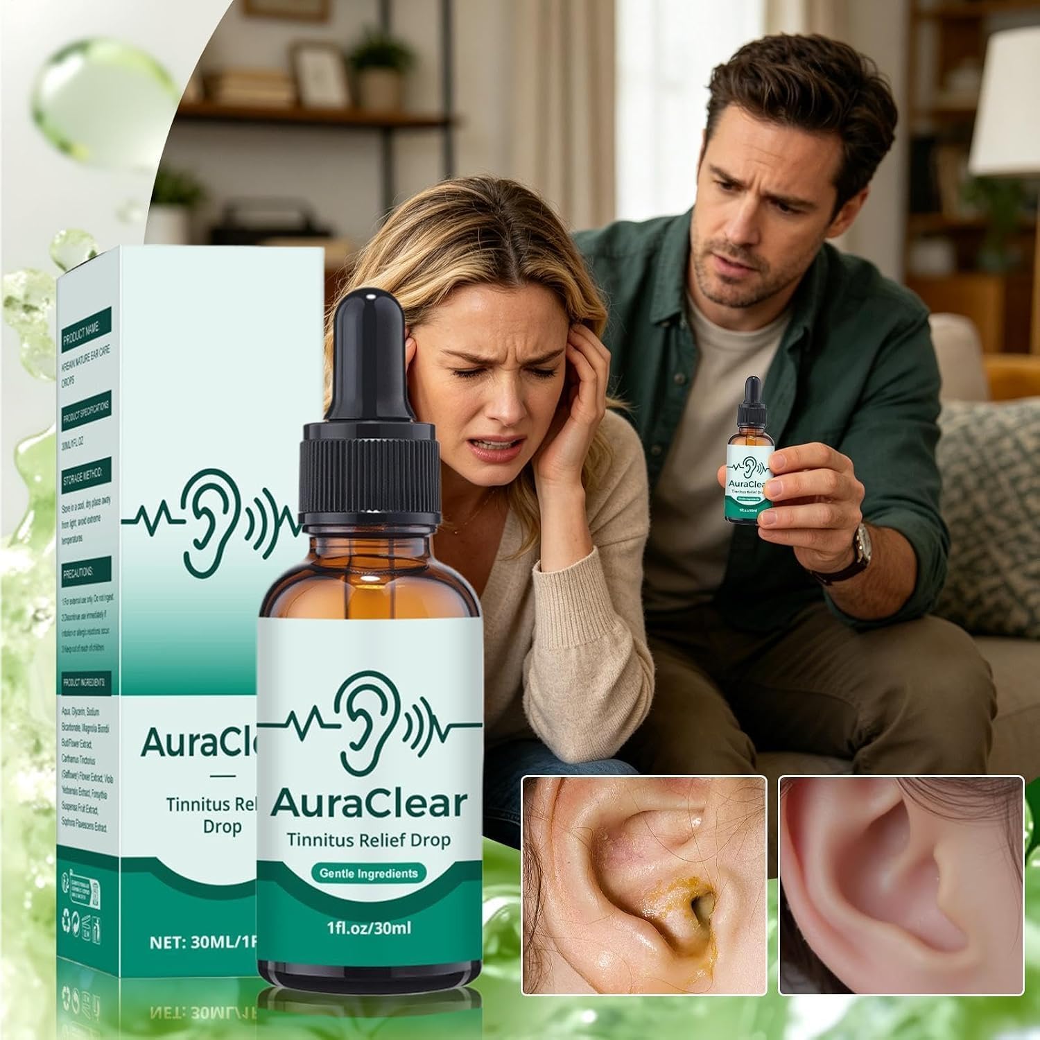 Auraclear Ear Cleaning & Relief Drops | Natural Ear Care Formula for Ear Hygiene & Comfort | Gentle Ear Cleaning Solution | Convenient Ear Health Care — Amazon image 2