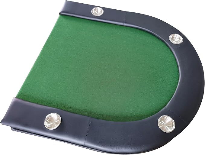 Mesa de poker plegable ovalada con portavasos verde miniatura 7