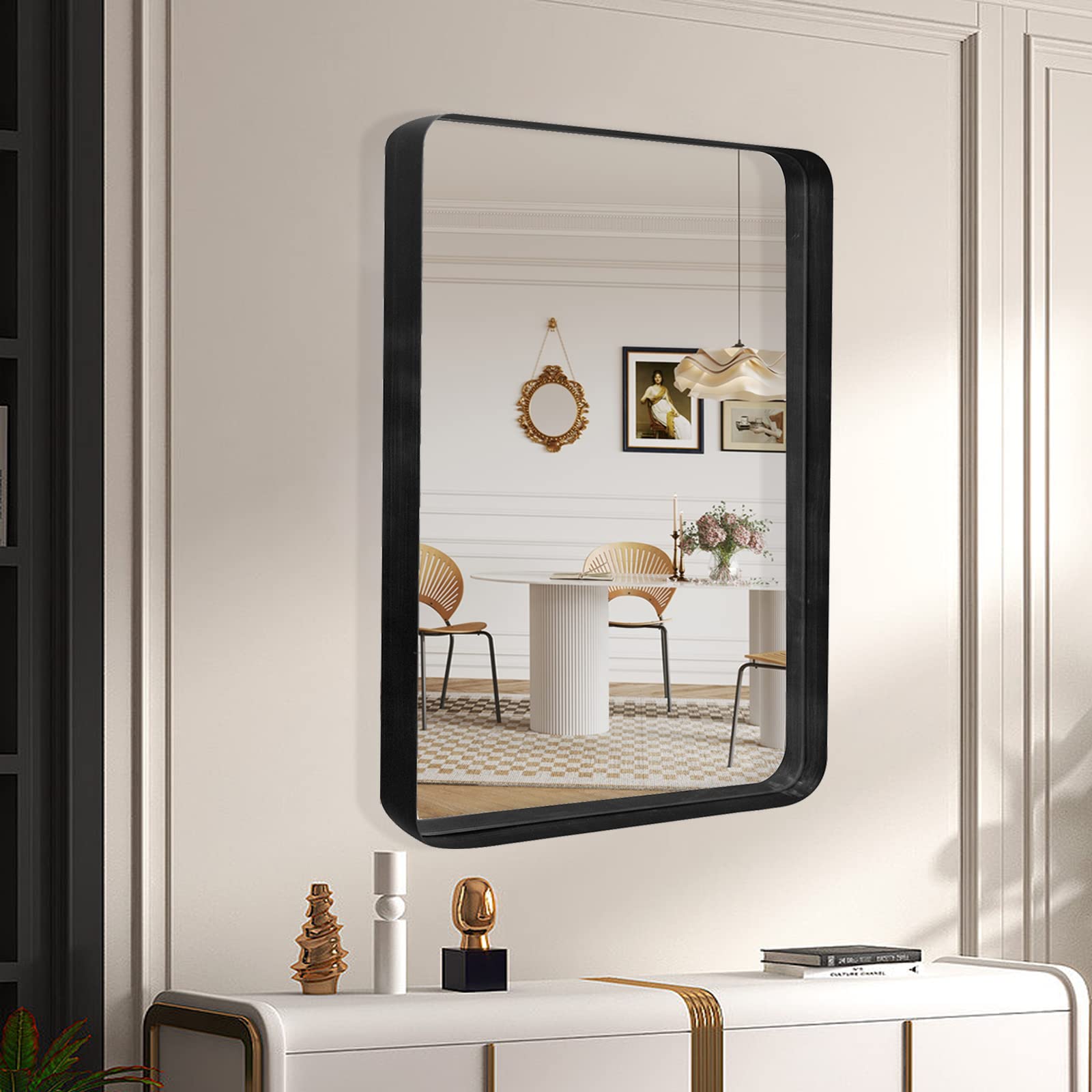 Buy AIXI HOME 22 x 30 Inch Black Bathroom Wall Mirror with Black Metal