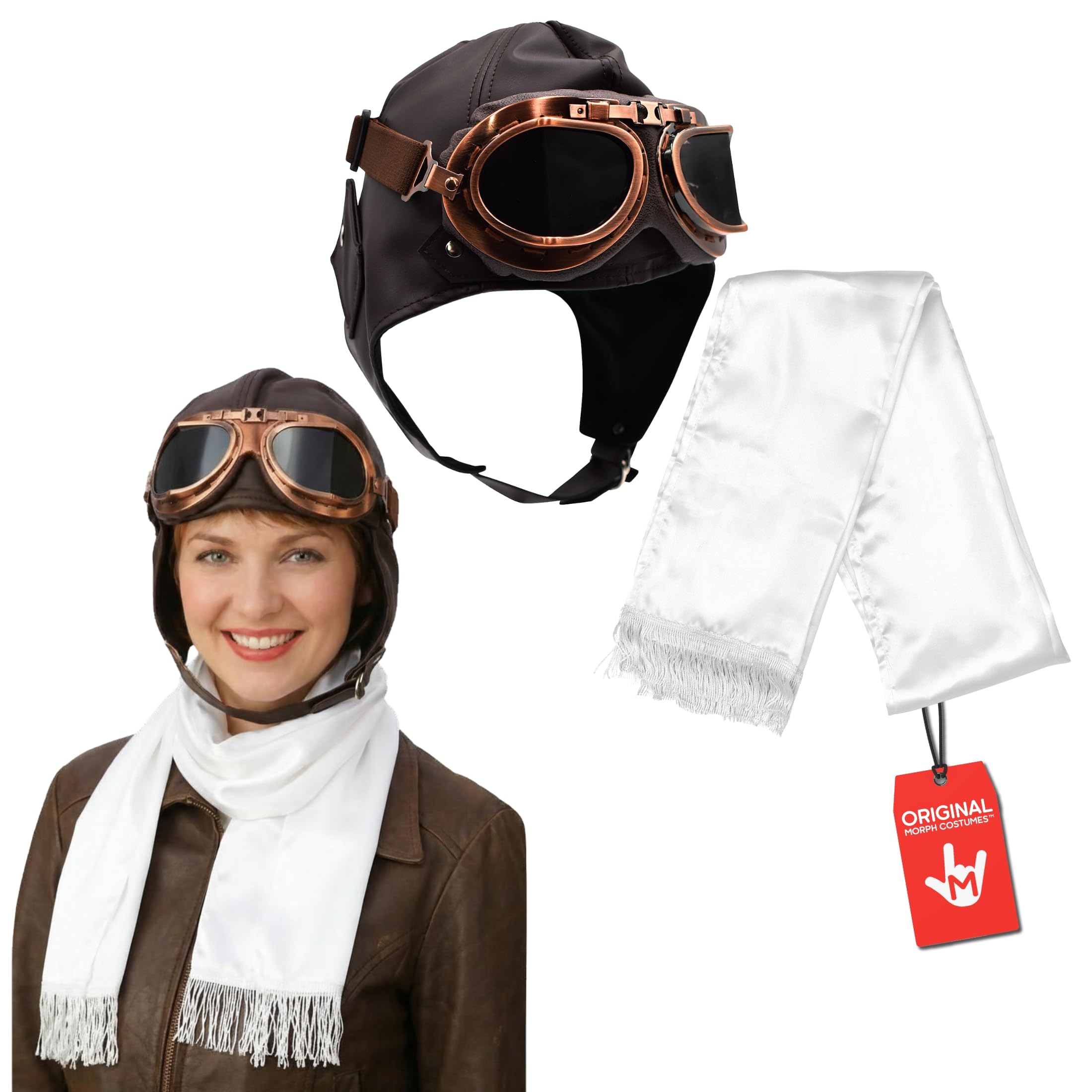 Morph Deluxe Retro Pilot Aviator Helmet Kit