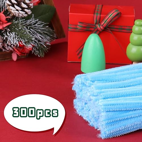 Miniatura 4 de Limpiadores de pipas con pompones (azul claro+bolas de pompones)