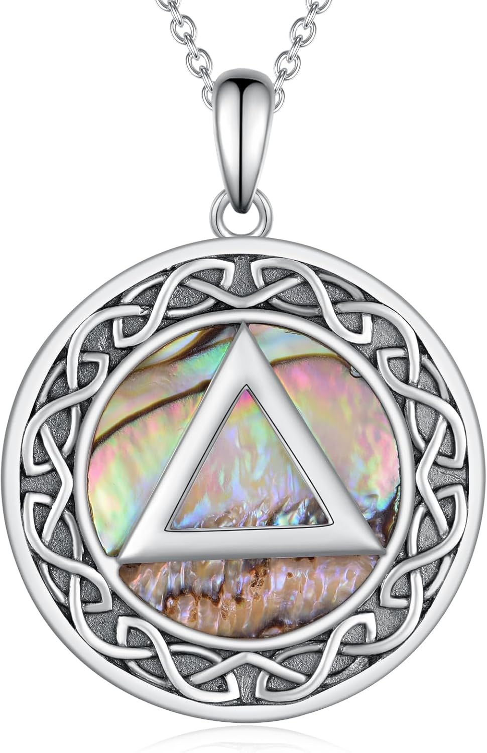 Sobriety Gifts 925 Sterling Silver AA Medallions Sobriety Necklace Alcoholics Anonymous Recovery Jewelry Gifts for Women Men