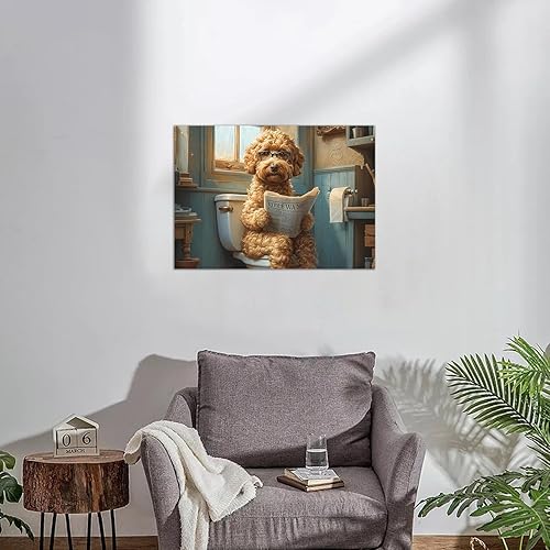 Miniatura 4 de Divertida ducha de perro, lindo peluche de perro, retro, lienzo para baño, decoración de mar, decoración hawaiana, decoración costera de pared,