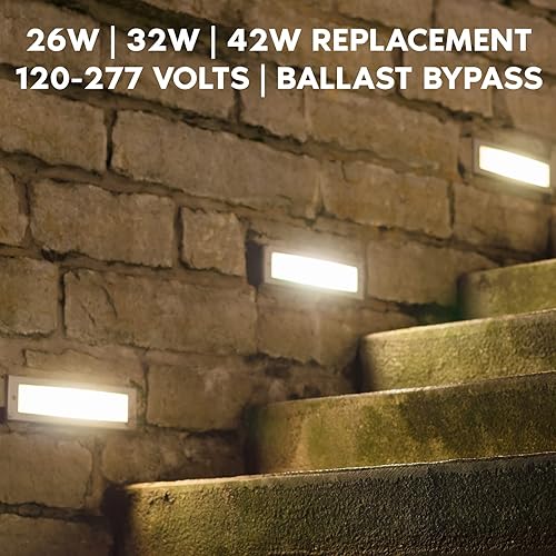 Miniatura 6 de Luxrite Reemplazo horizontal PL LED CFL, 11W, derivación de balasto, compatible con G24D G24Q GX24Q, 3 colores seleccionables 3500K-5000K, 1450