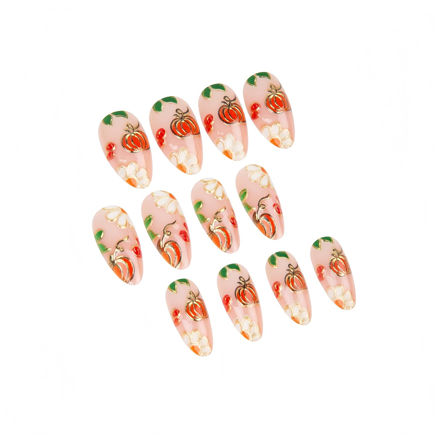 24Pcs Autumn Press-On Almond Fake Nails - Image 4