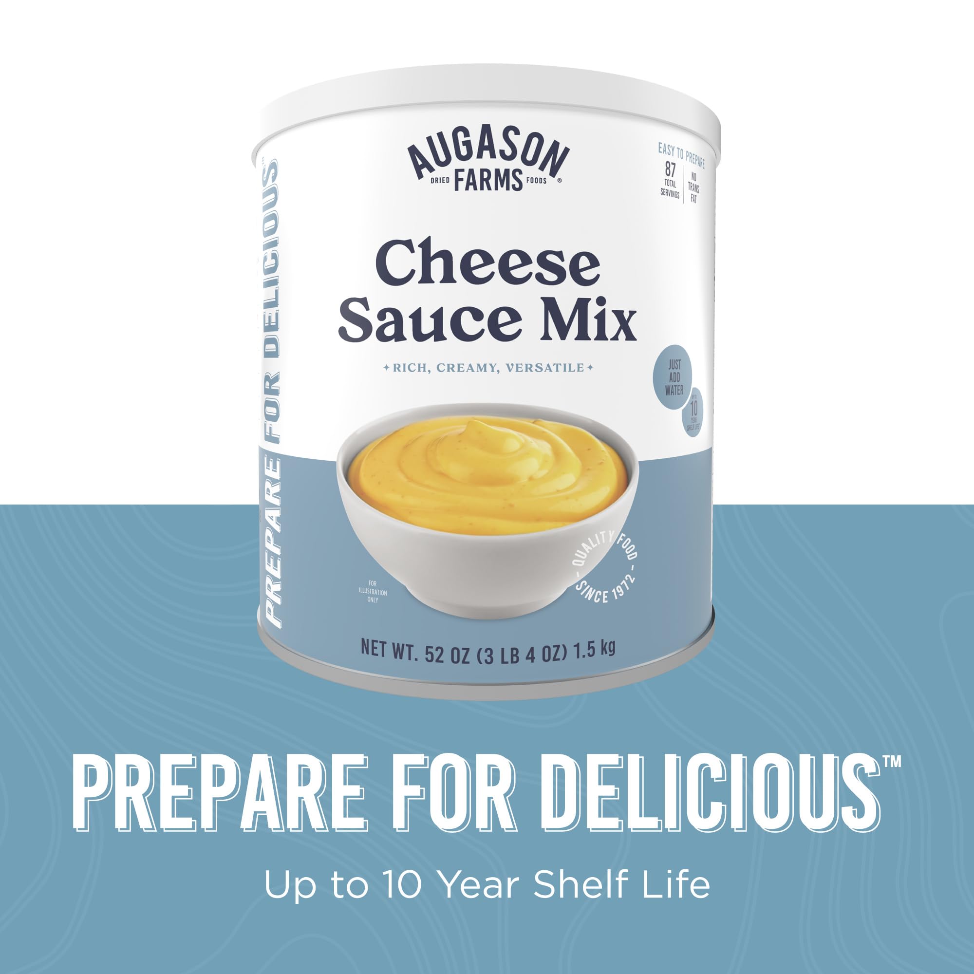 Cheese Blend Powder Food Storage 52oz #10 Can by Augason Farms | Notfallnahrungsvorrat 87 Portionen 10 Jahre Haltbarkeit ungekühlt haltbar Cheddar Käsepulver Konserven