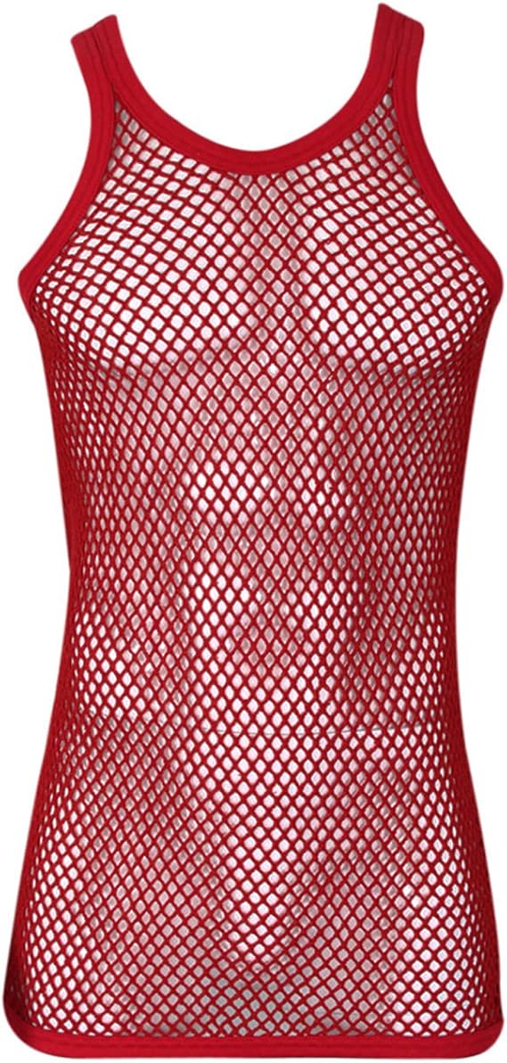 Mens 100 Cotton Fitted Muscle String Vest Tank Top