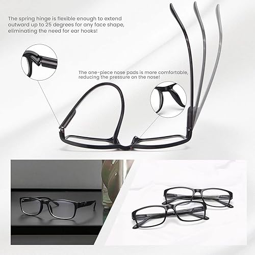 Miniatura 5 de BLS BLUES Reading Glasses for WomenMen Blue Light Blocking, Fashion Readers Anti Eye StrainMigraine Eyeglasses 6 PacksCase