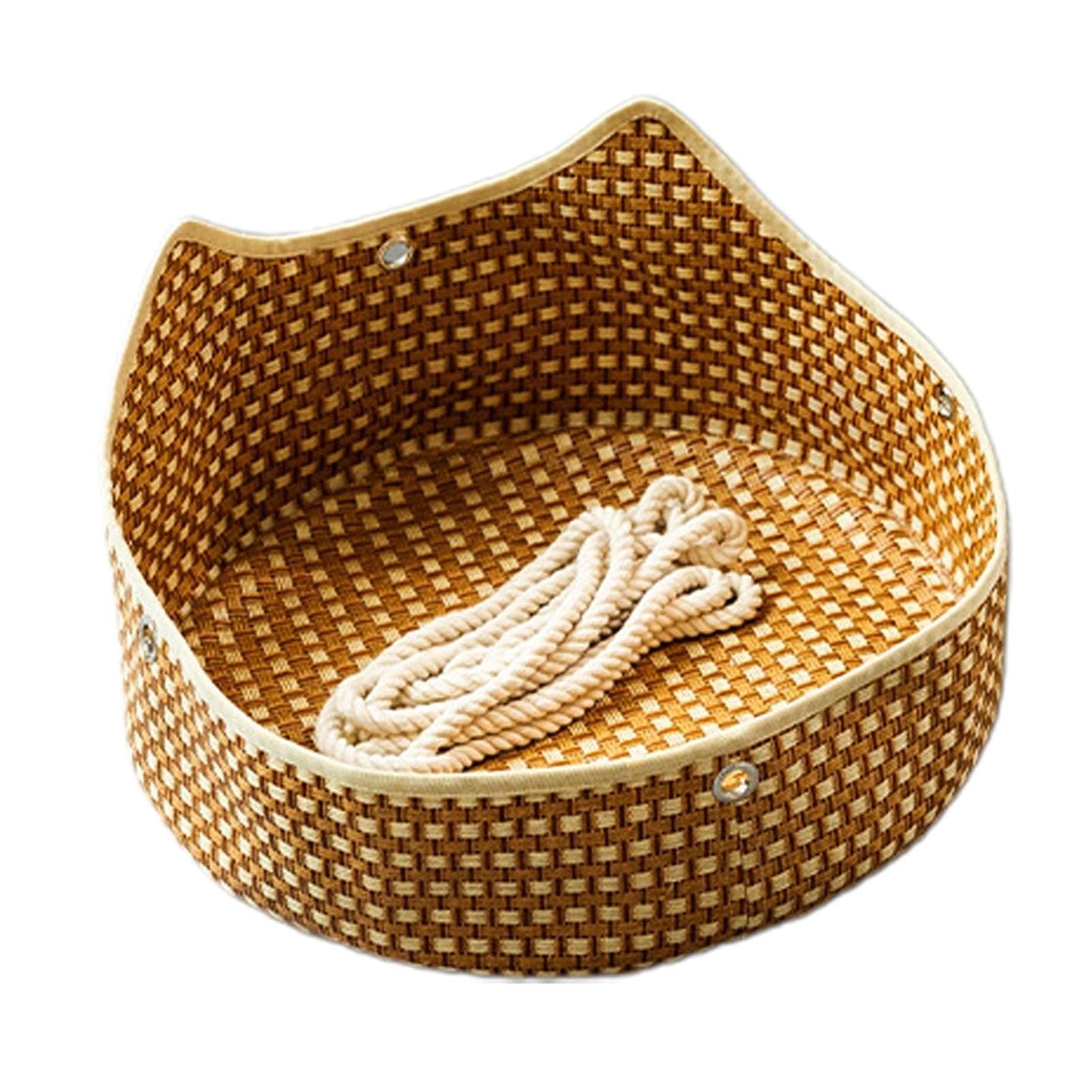 Rattan-Katzennest, Hängematte, Hängendes Gewebtes Rattan-Katzennest, Atmungsaktives Kätzchenbett, Katzenkorb for Schlafen, Gemütlicher Kätzchen-Hängekorb, Platzsparendes Bett for Spielen