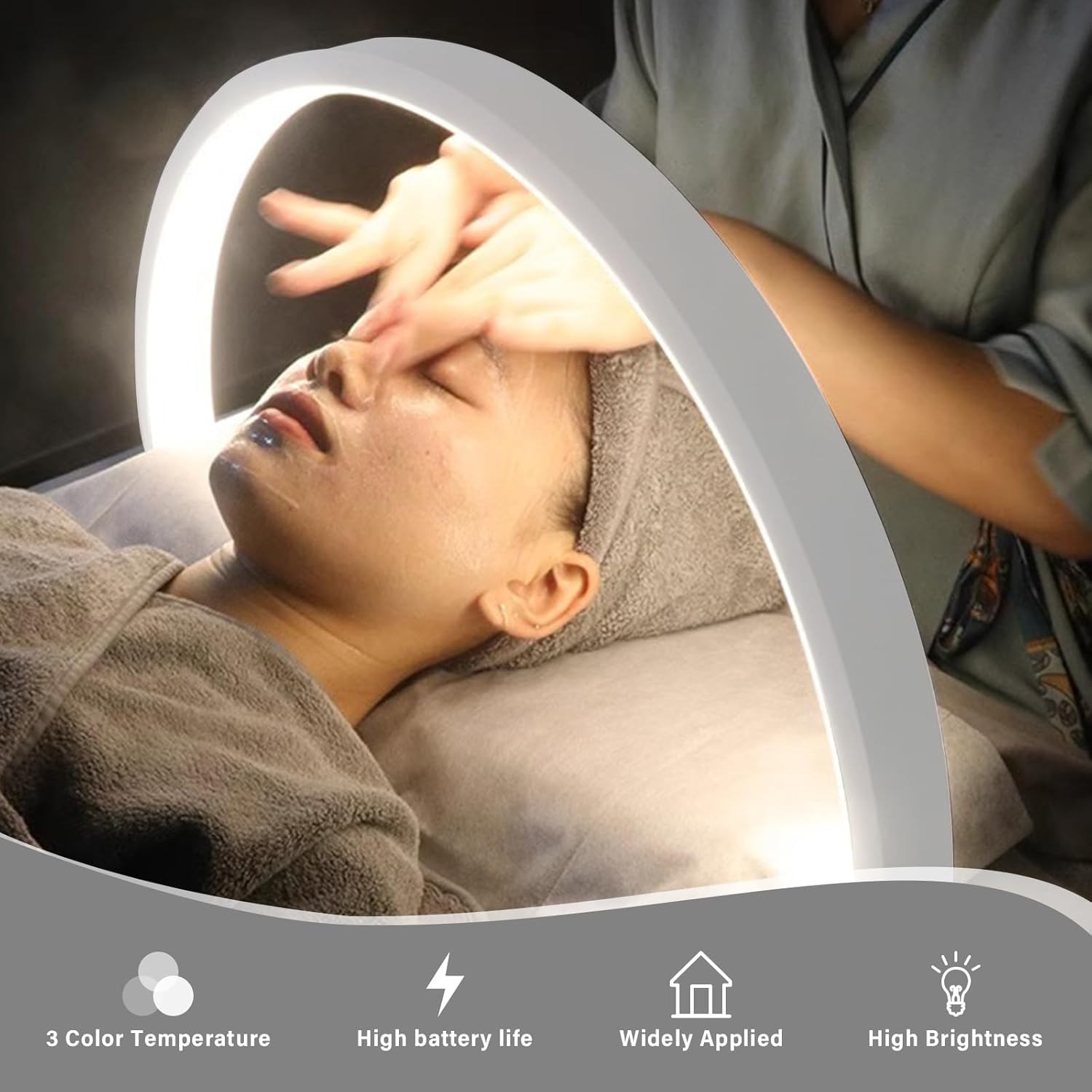 LED Desk Lamp, Desk Lamps for Home Office, Touch Control Desk Light with 3 Lighting Modes & 10 Brightness Level, Office Light Reading Lamp for Nail, Tattoo, Task, Crafting - White