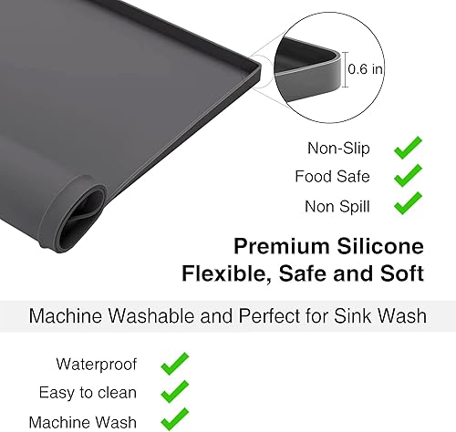 Miniatura 5 de SEIRI 1 funda para lavadora y secadora para la parte superior, alfombrilla protectora de silicona de 26 x 18 pulgadas para secadora, antideslizante,