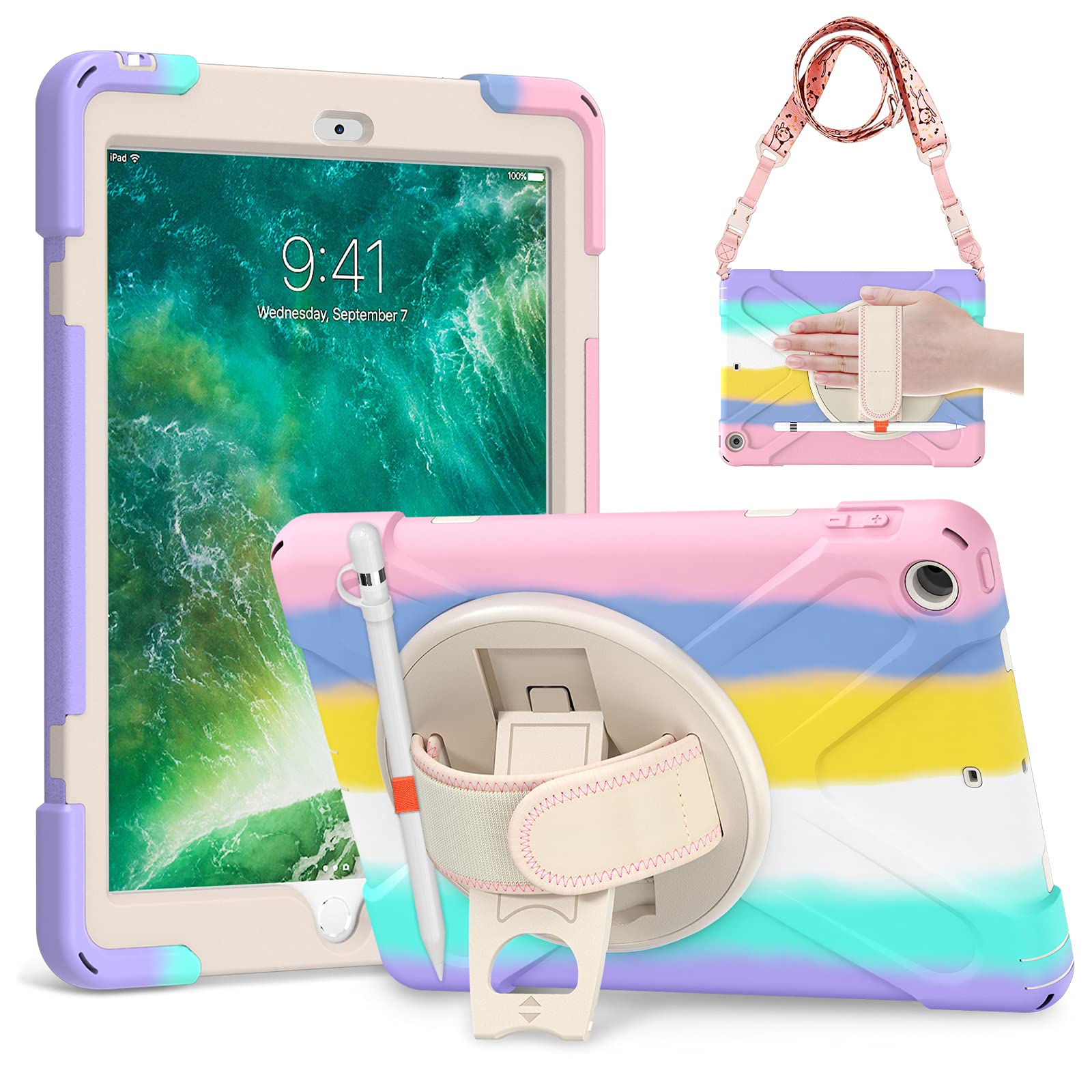 Gerutek for iPad 6th/5th Generation Case kids 9.7 inch 2018/2017