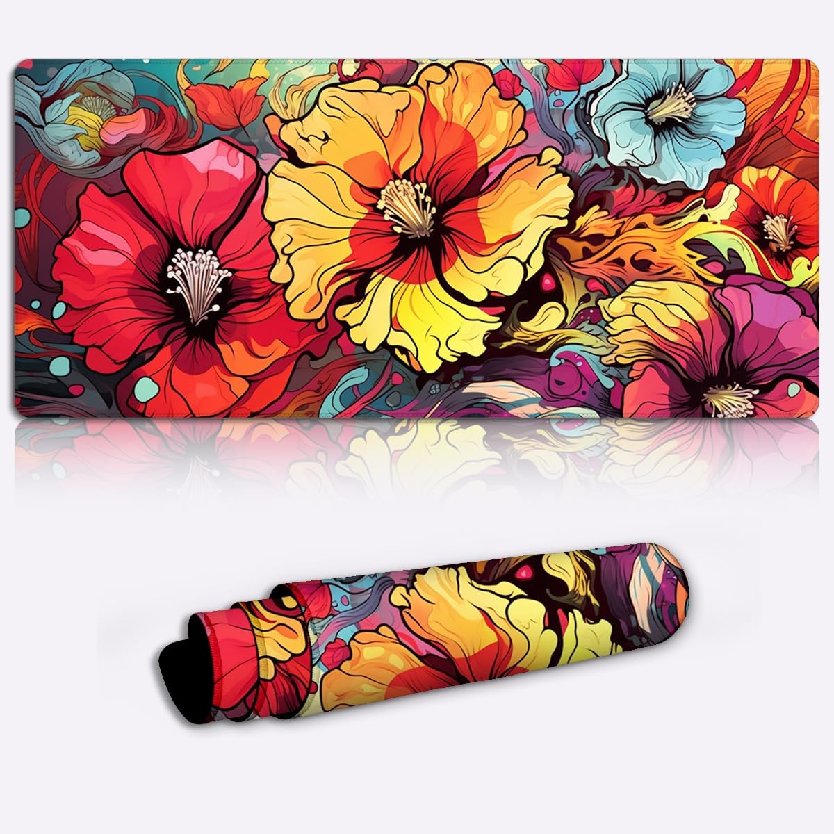 LJSPTU Gaming Mouse Pad Cistus XL, Long Extended Pads , Extended Large