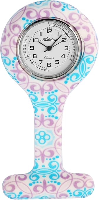Adrina Krankenschwesteruhr Mit Silikonarmband - Praktische Ansteckuhr Für Den Beruf