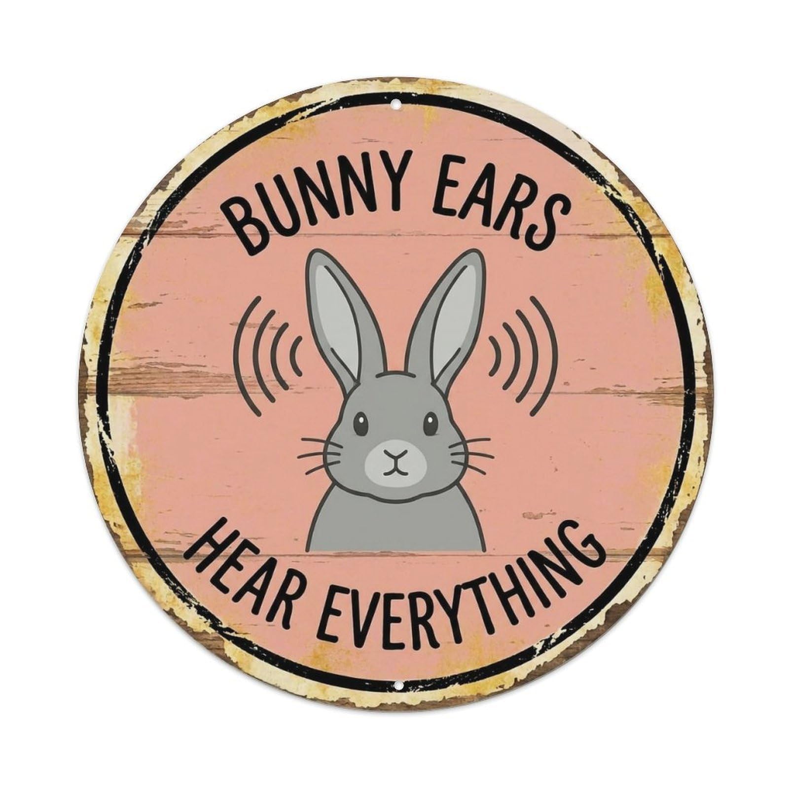 Rabbit Ears Radar Round Wall Hanging Metal Tin Sign