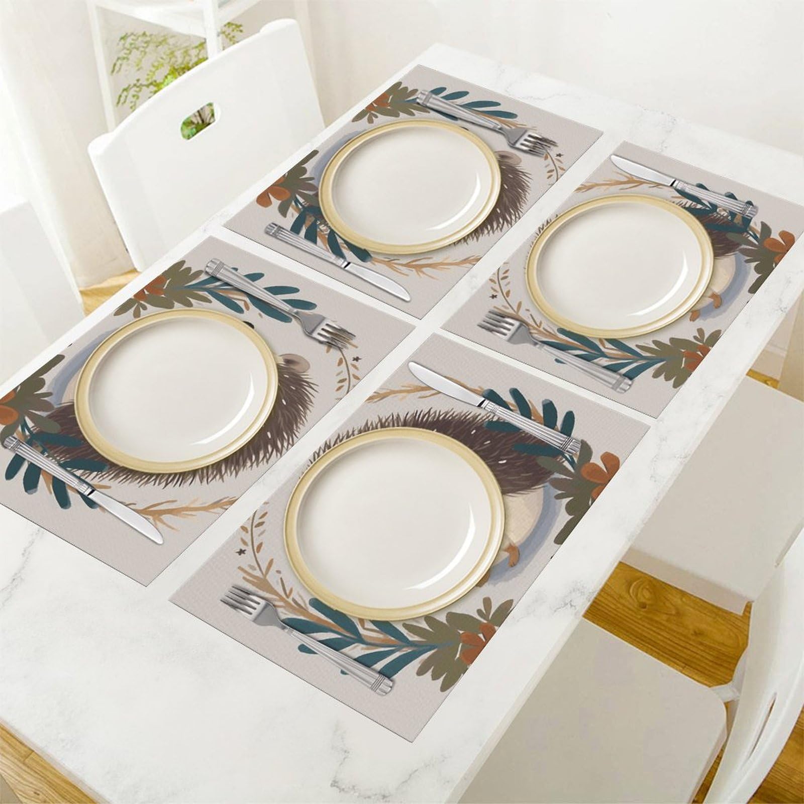 Set di 6 tovagliette all'americana in PVC, lavabili, resistenti al calore, antiscivolo, impermeabili, per interni ed esterni, tavolo da pranzo, cucina, vacanze e feste
