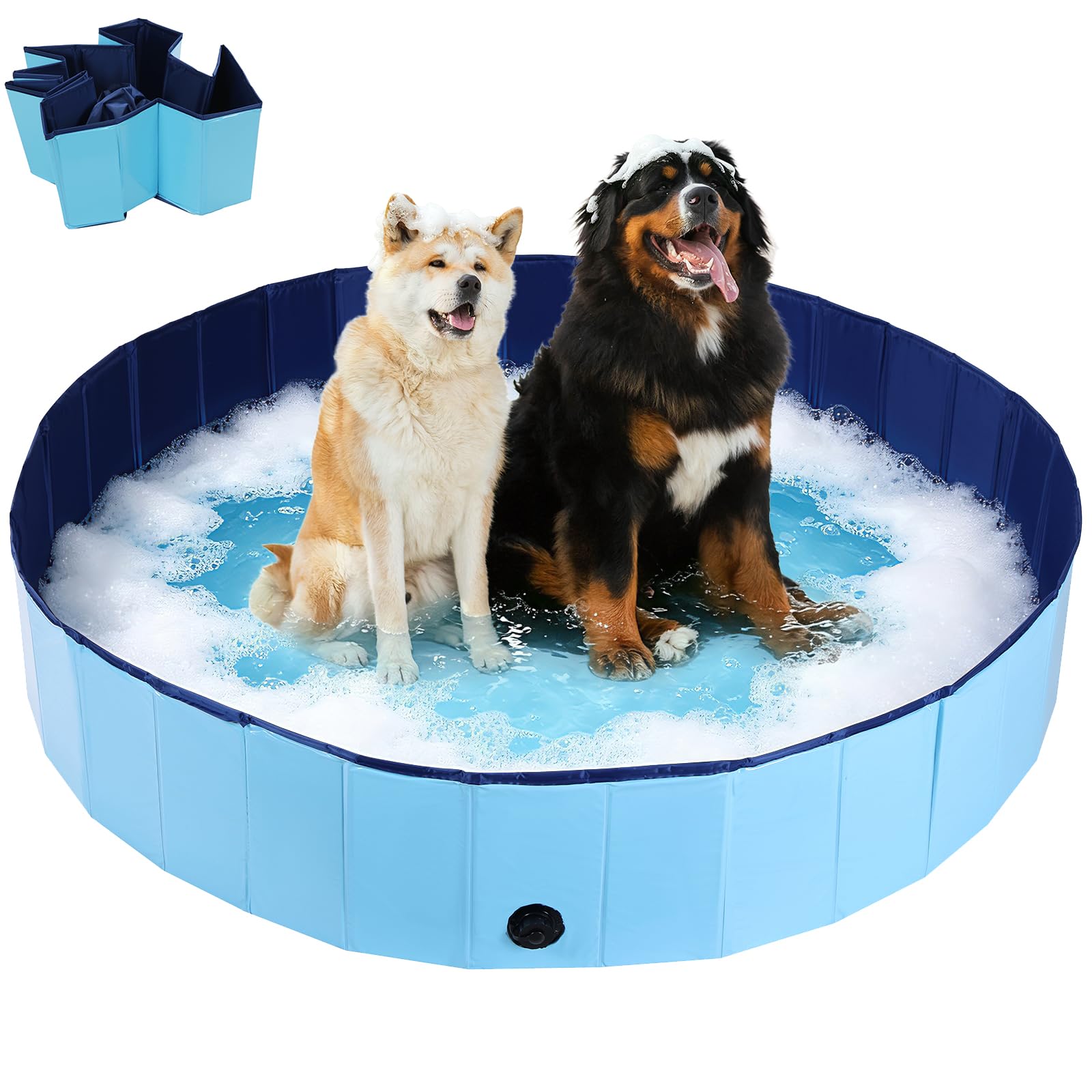 NATGAI 160 cm × 30 cm Foldable Dog Paddling Pool