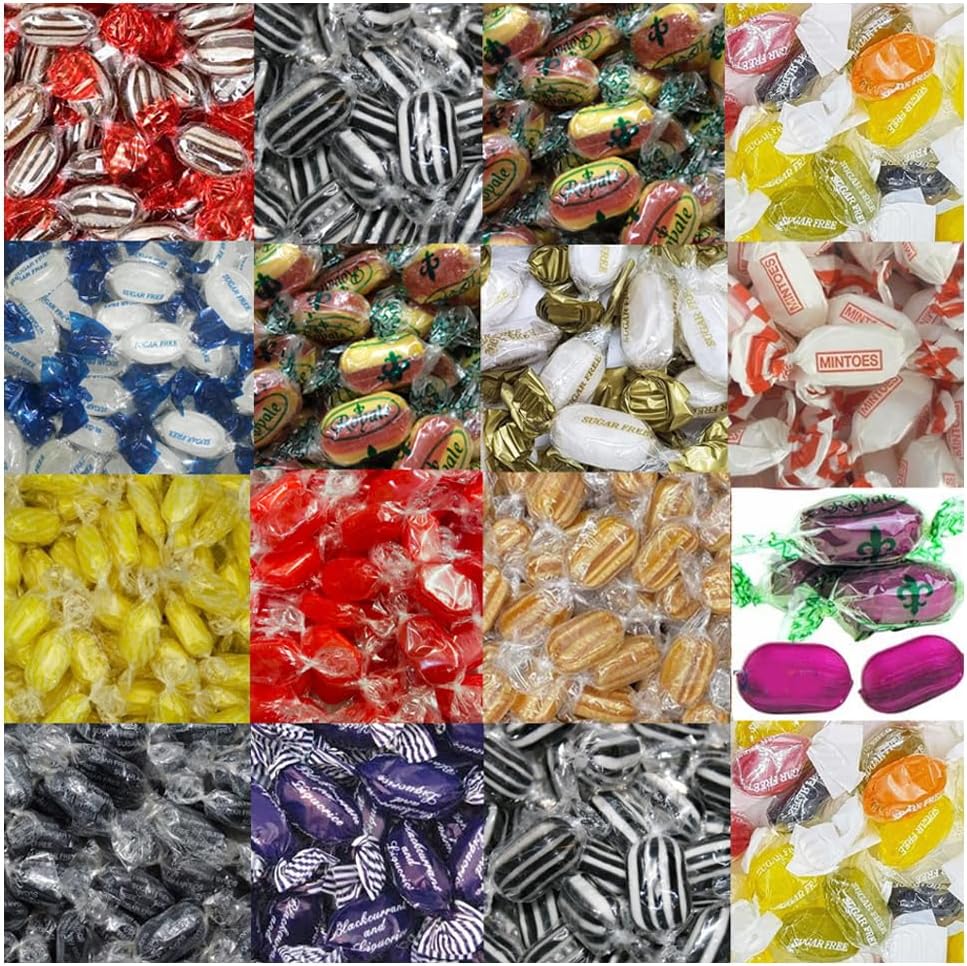 Pick & Mix Sweets candy Assorted Wrapped Boiled Sweetts - Random Mixed Sugar Free Hard Boiled Sweets - Random Fruit & Mint Flavours (3kg)