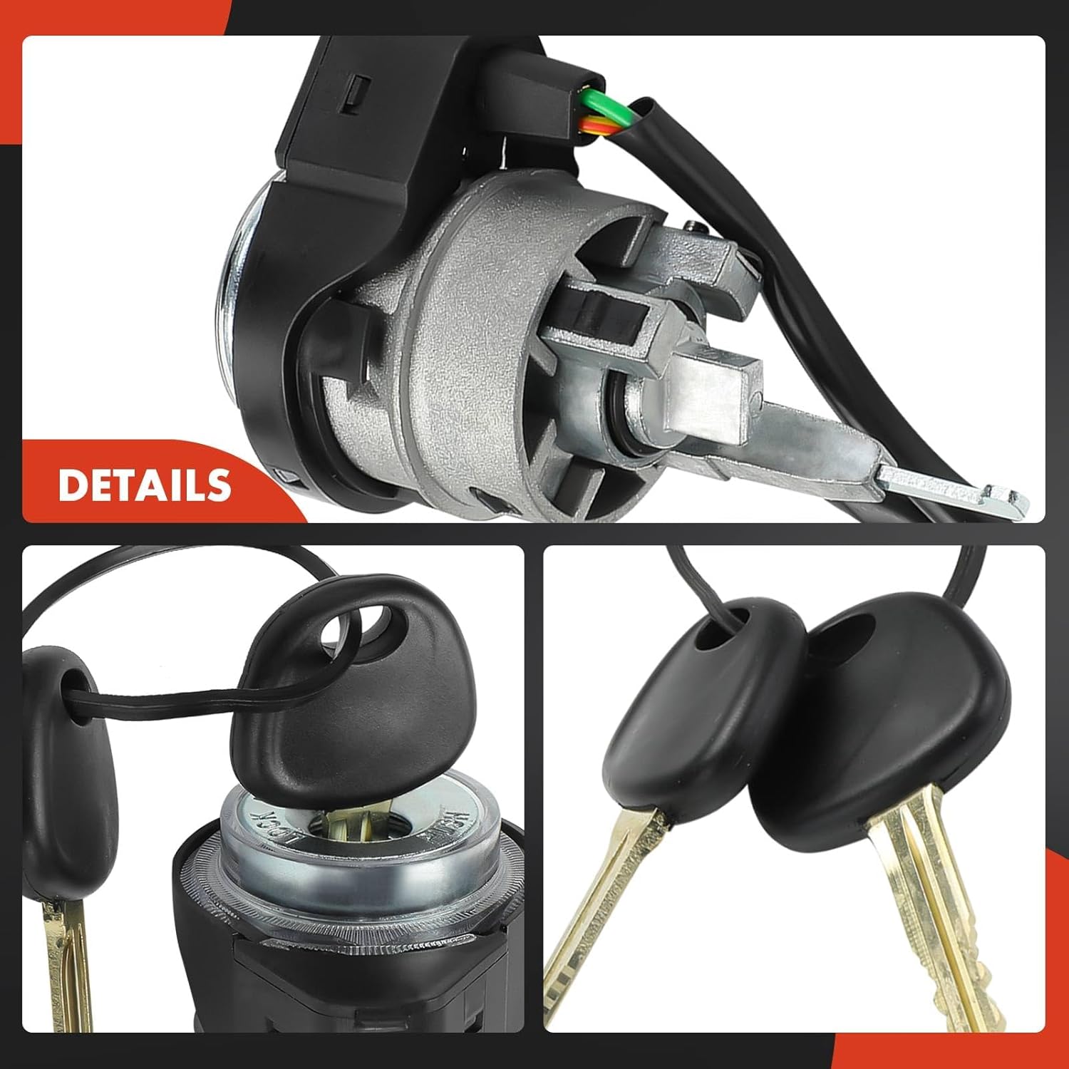 A-Premium 4-Blades Ignition Lock Cylinder with 2 keys Compatible with Kia Forte 2010 2011 2012 2013