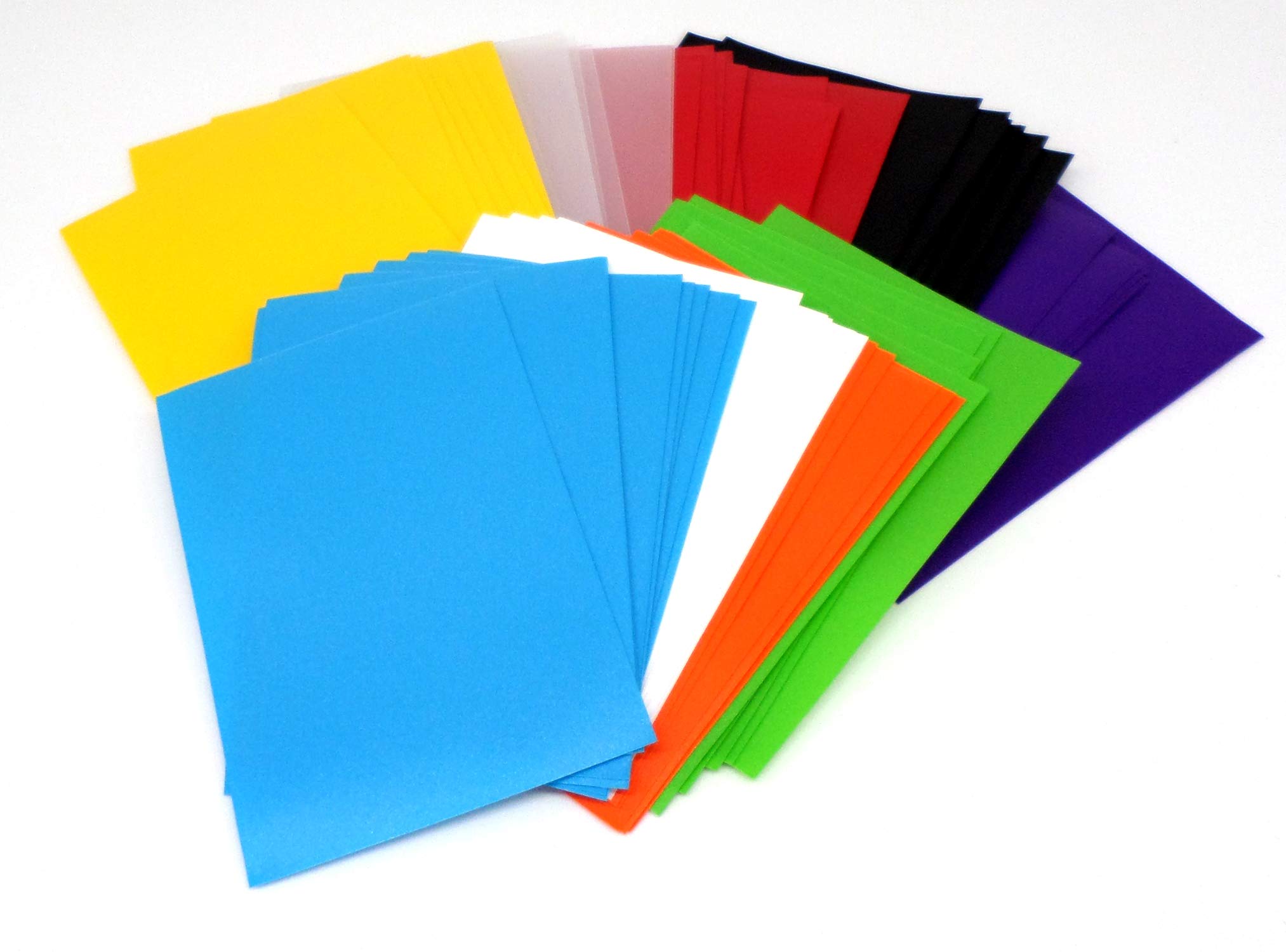 docsmagic.de 9 x 60 Mat Card Sleeves Small Size 62 x 89 - Black Red White Yellow Clear Light Blue Light Green Purple Orange - YGO - Mini Bustine - 2