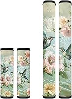 Vista 27 de Juego de 4 fundas protectoras de repuesto para manija de puerta de refrigerador con temática de té de la tarde para microondas, horno, refrigerador