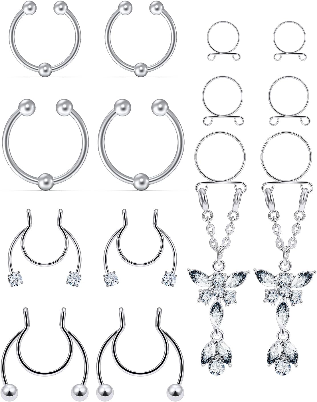 Fake Nipple Piercing, Fake Nipple Rings.