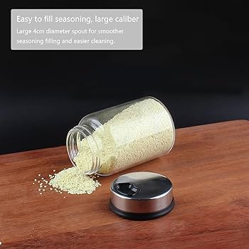 APACALI 4 stuks kruidenpotjes met draaiend deksel, 300ML borosilicaatglas kruidenstrooier, kruidenstrooier met 3 soorten kruidengaten, ronde kruidenpotten keuken, grillen buiten, BBQ, koken APACALI 4 stuks kruidenpotjes met draaiend deksel, 300ML borosilicaatglas kruidenstrooier, kruidenstrooier met 3 soorten kruidengaten, ronde kruidenpotten keuken, grillen buiten, BBQ, koken