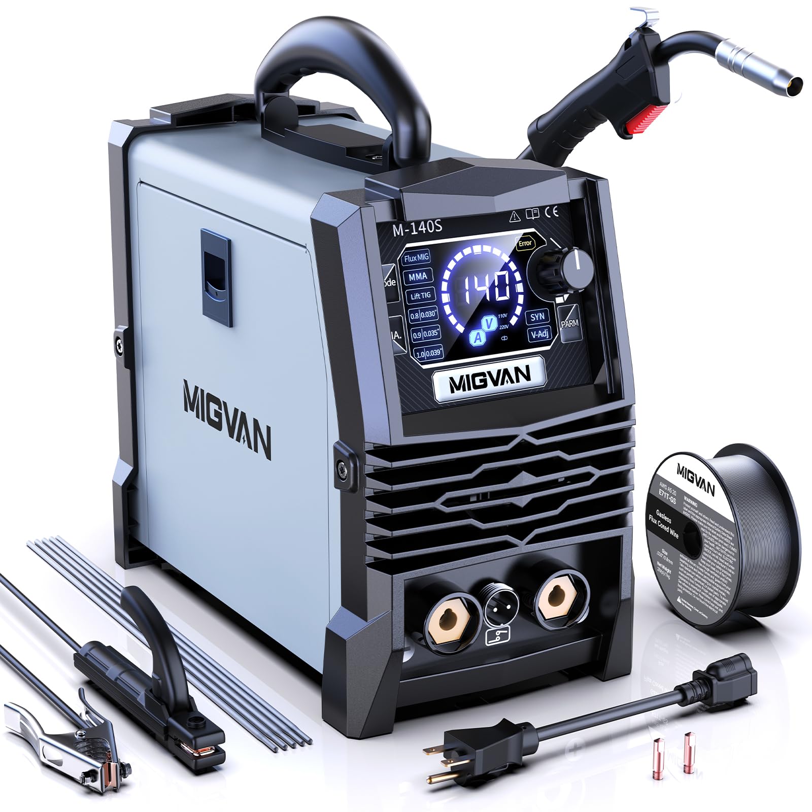 Amazon | MIGVAN 溶接機 100v 200v兼用 ノンガス半自動 140A 使用率60