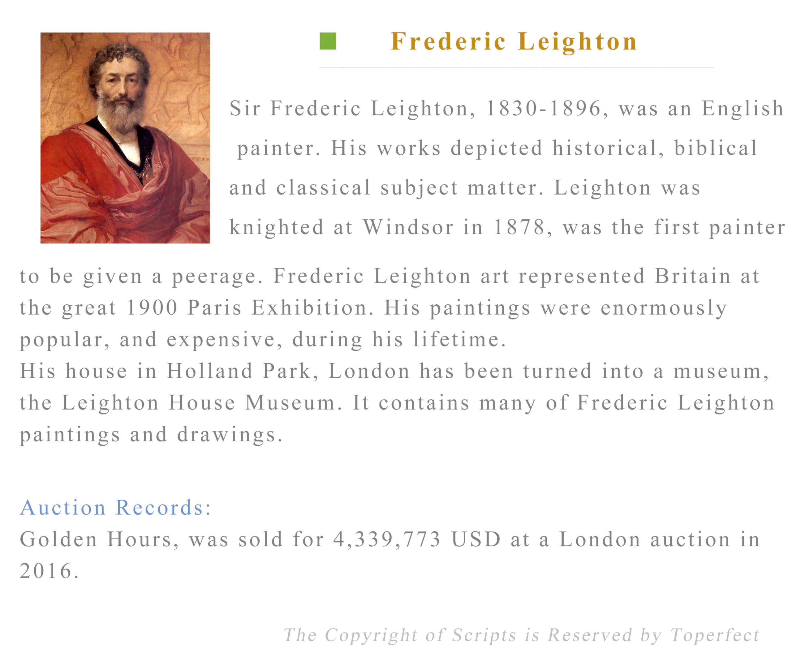 Amazon.co.jp: 絵画 Leighton81 アカデミズム フレデリック レイトン
