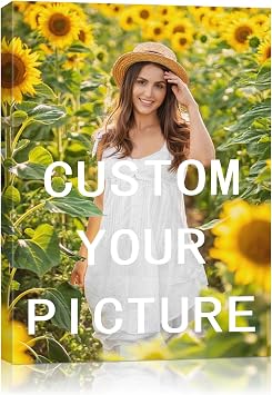 AbcCustomize Canvas Prints with Your Photos, Personalized Wall Art for Living Room, Bedroom, Office Decor, Custom Photo Gift for Family, Friends, Couples, Ready to Hang