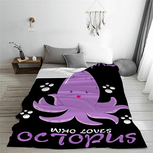 Miniatura 3 de Just A Girl Who Loves Pultopus - Manta de franela suave y mullida con capucha para mujeres y hombres, acogedora manta de microfibra de lujo de felpa