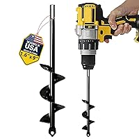 Vista 9 de K-Brands Broca barrenadora para plantar, juego de 1.6 x 16 pulgadas y 3.5 x 16 pulgadas, perfora en espiral, para plantar bulbos, plantas de cama