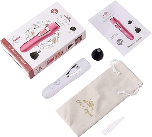 Miniatura 9 de Removedor de vello facial 2 en 1 para mujeres, afeitadora facial eléctrica recargable sin dolor, recortadora de vello de cejas y nariz, impermeable,